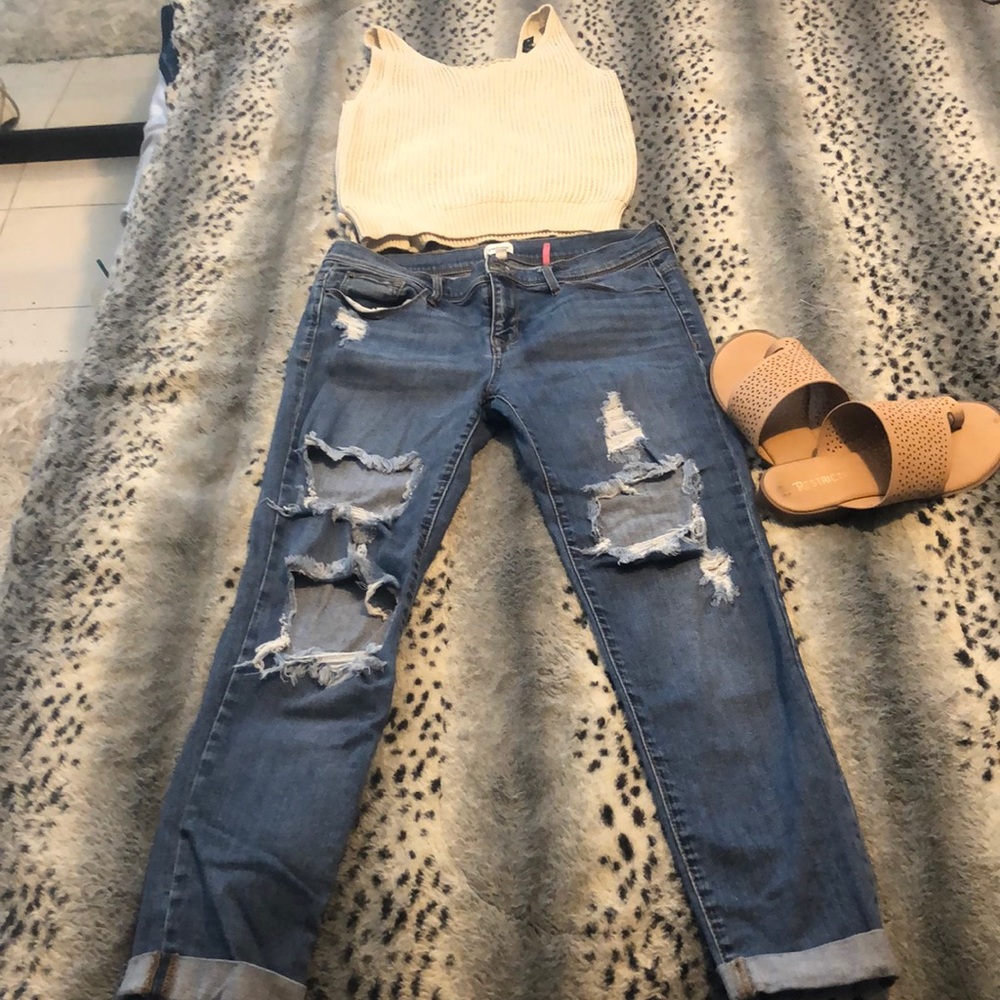 Distressed jeans